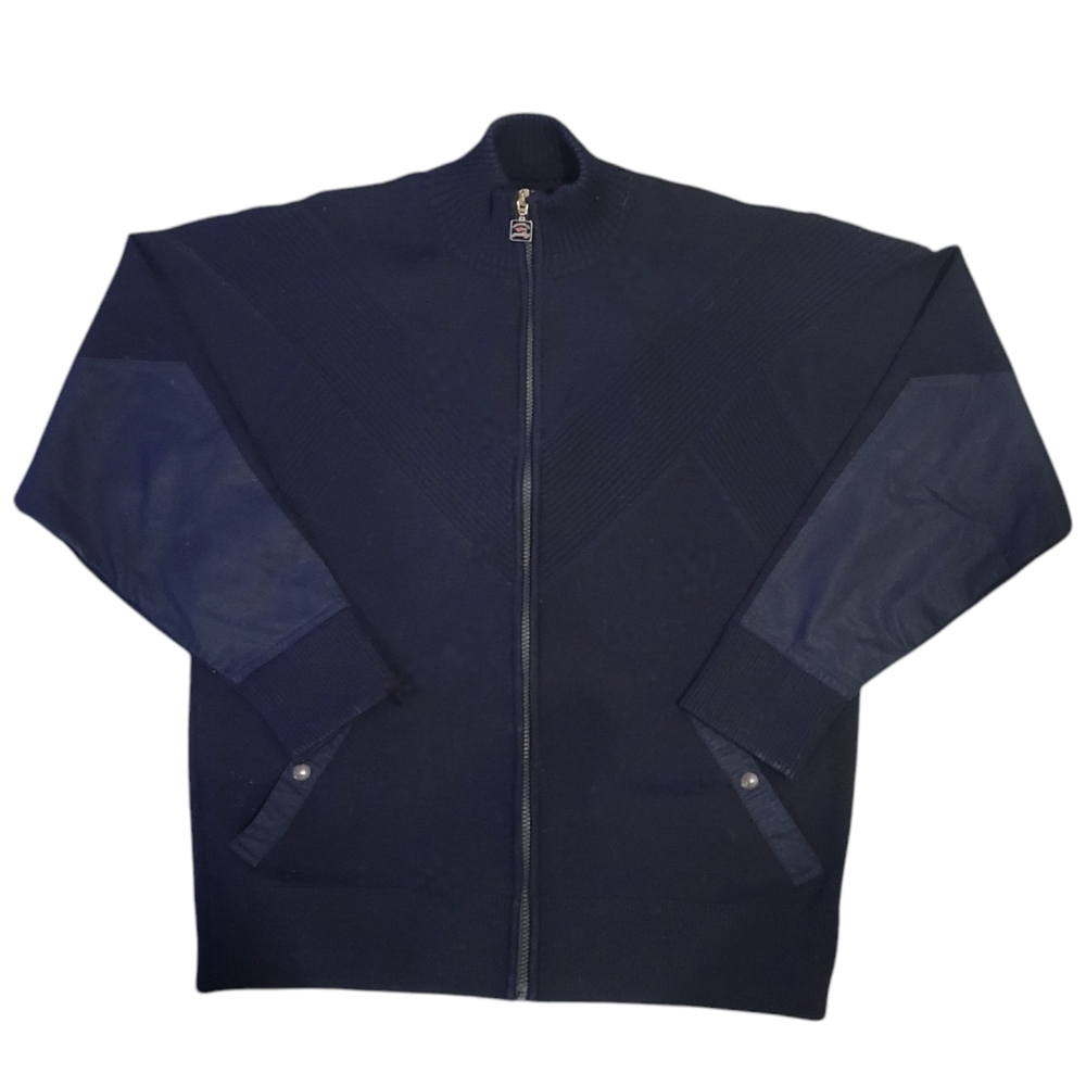 Paul & Shark Yachting Men's Sweater Jacket Sz M Virgin Wool Black